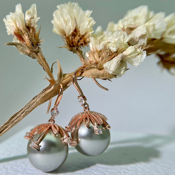 Rose Claw Pearl Earrings