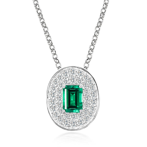 Emerald Coin Vintage Necklace