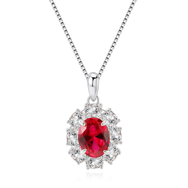 Crimson Radiance Pendant Necklace