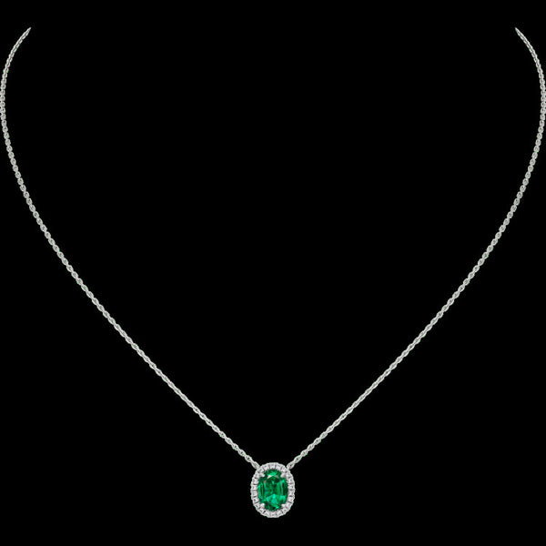 Oval Emerald Luster Necklace