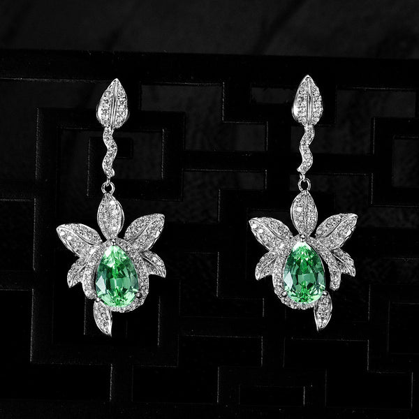 Green Sapphire Dewdrop Earring