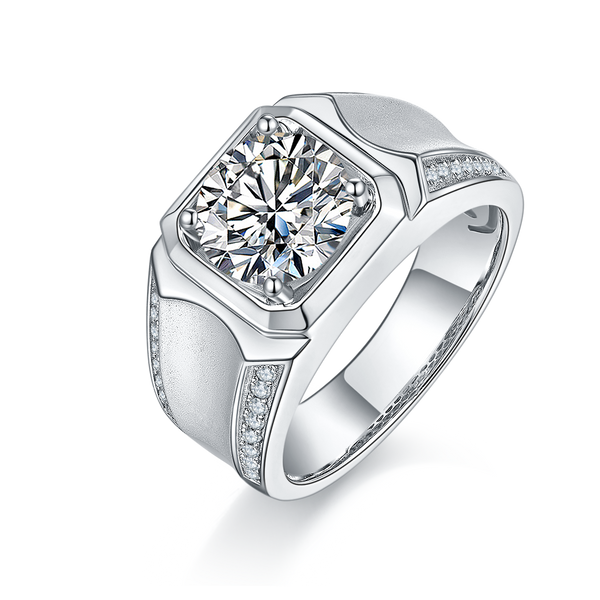 Men's Moissanite Arc Pave Ring