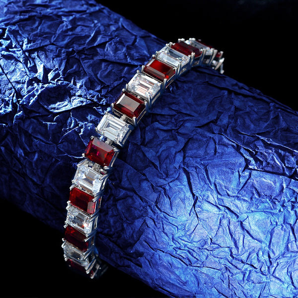 Chaos & Order Rectangular Lab-Grown Gemstone Bracelet